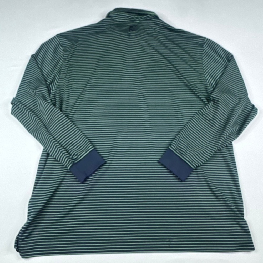 FootJoy Long Sleeve Polo Shirt Mens XL Navy Blue Striped Golf Top - Picture 3 of 10